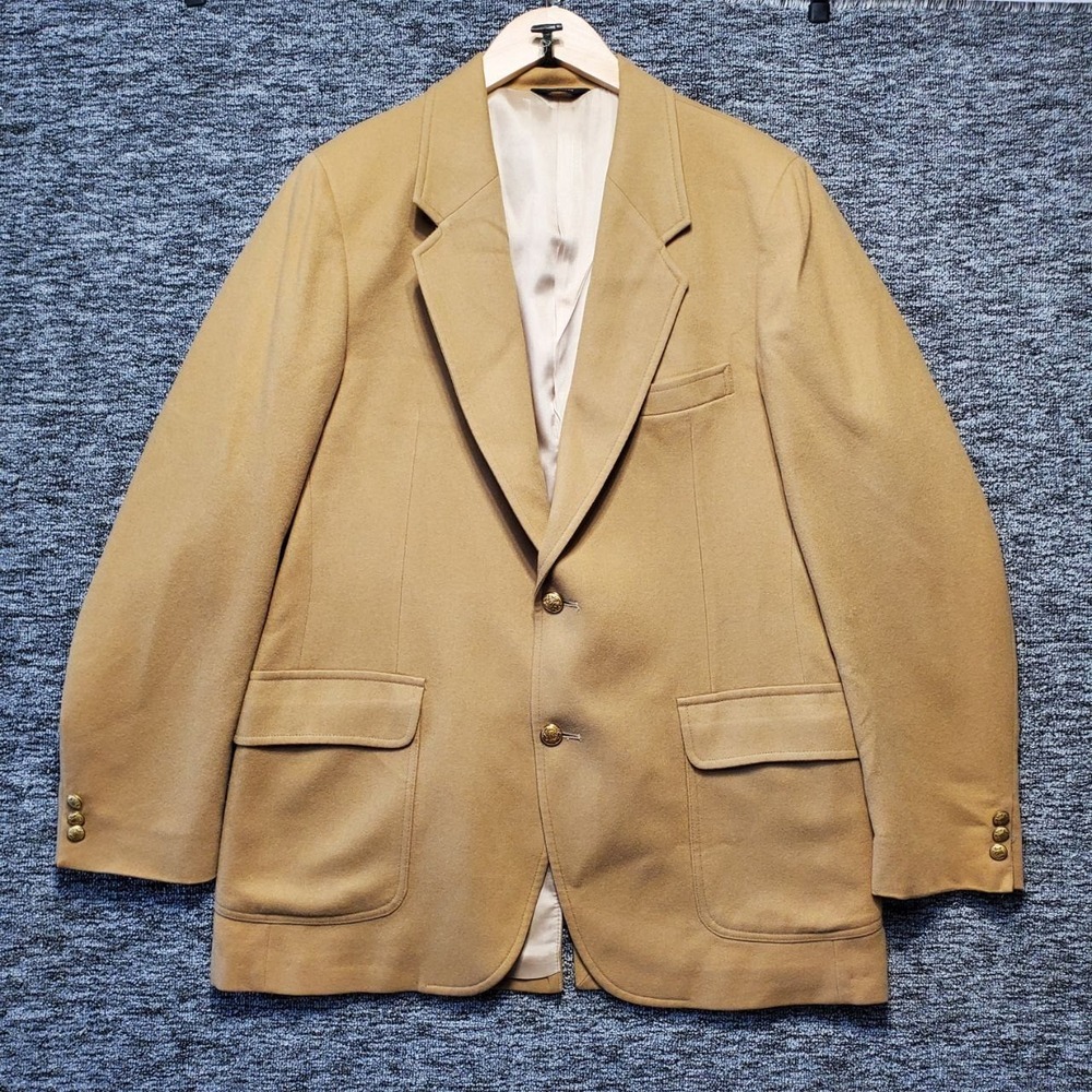 VTG Pendleton Blazer Jacket Mens 44 Camel Tan Wool USA Made Sport‎ Coat Heritage